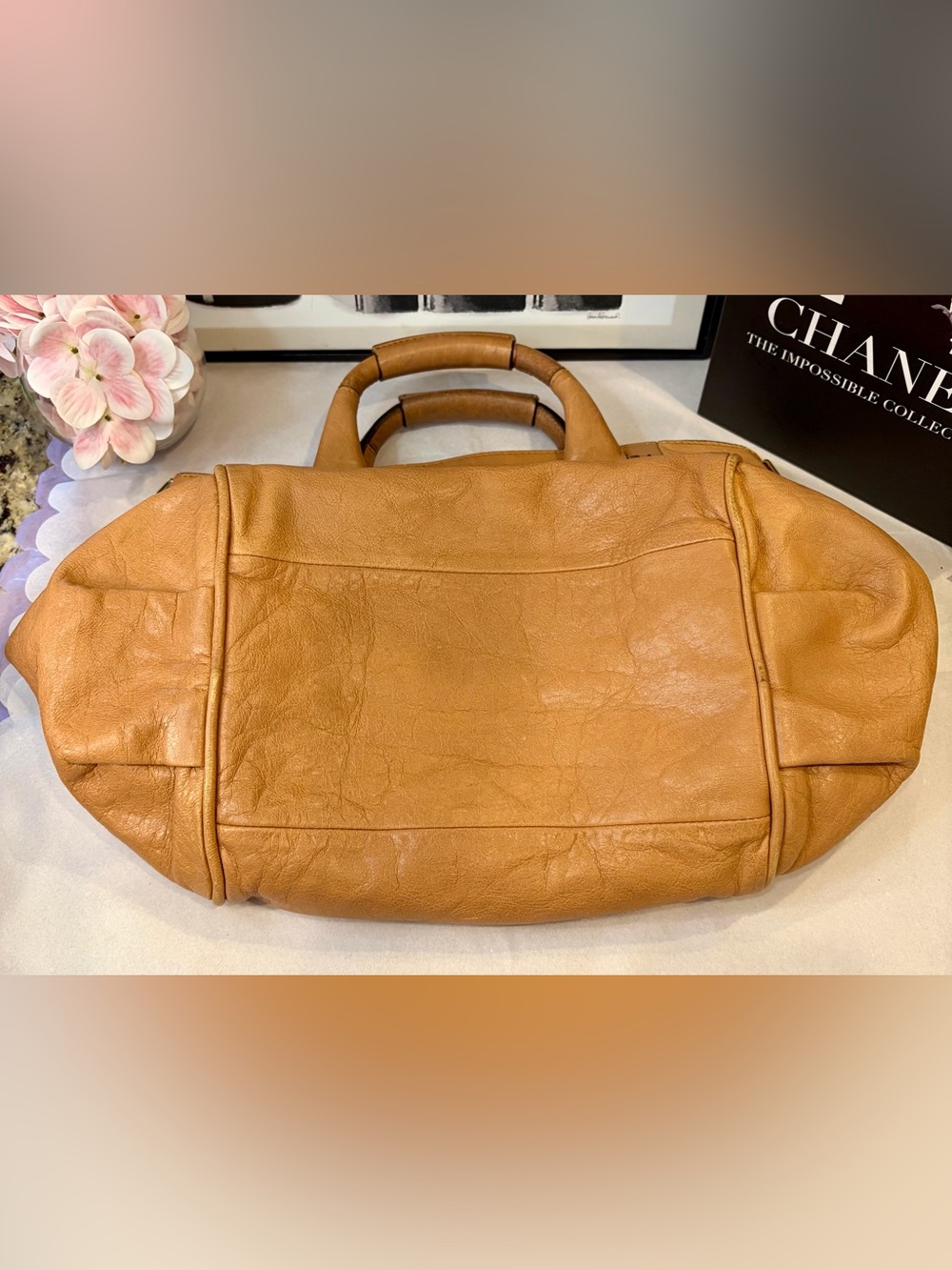 EUC!! CHLOÉ ETHEL Tan
Leather Satchel/Crossbody with Gold Hardware (Vintage) - Picture 11 of 16